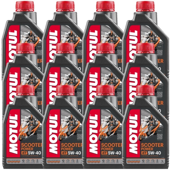 Set 12 Buc Ulei Motor Motul 4T Scooter Power 5W-40 1L 105958